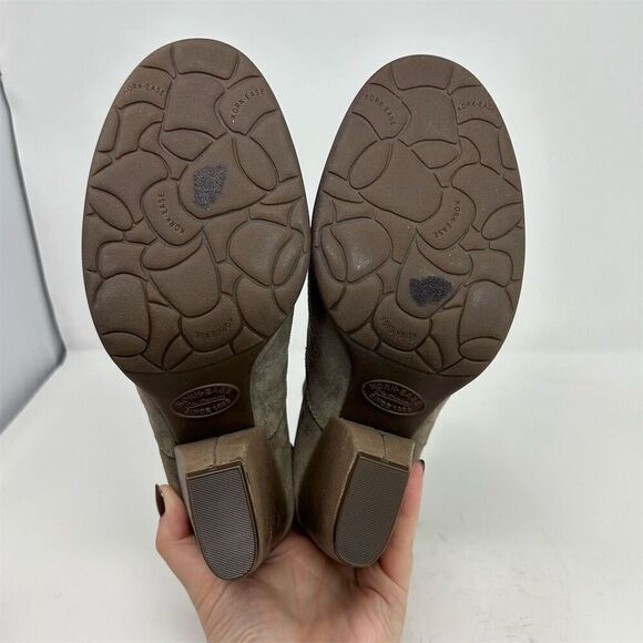 KORK-EASE Gray Light Brown Leather Ankle Booties Size 9 Back Zipper Comfort - Picture 10 of 13